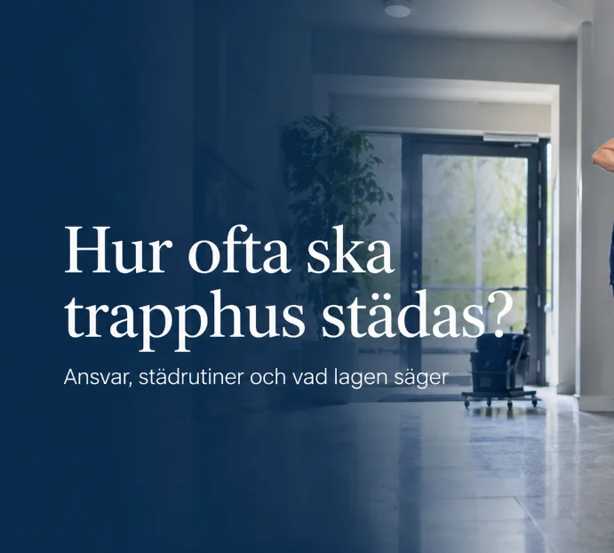 trapphus med texten "hur ofta ska trapphus städas"